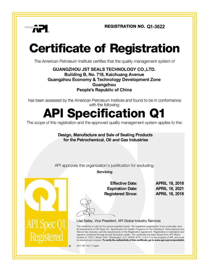  JST superato l' API valutazione per tre anni consecutivi e rinnovato il API Q1 certificato